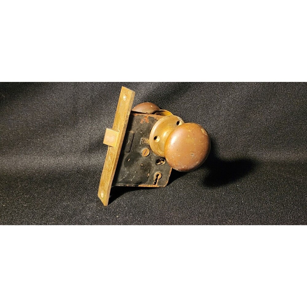 Antique Iron/Brass Russwin 380 Mortise Door Knobs